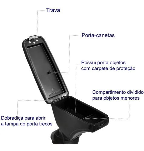 Imagem do produto Suporte Encosto De Braço Apoio Porta Objetos Console Central
