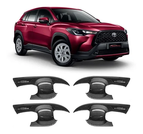 Aplique Concha Maçaneta Corolla Cross Fibra Carbono Vo6