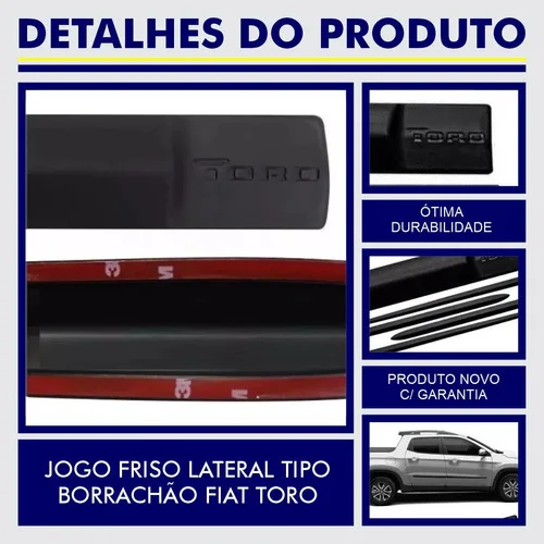 Imagem do produto Friso Lateral Borrachão Fiat Toro 4 Portas Modelo Original