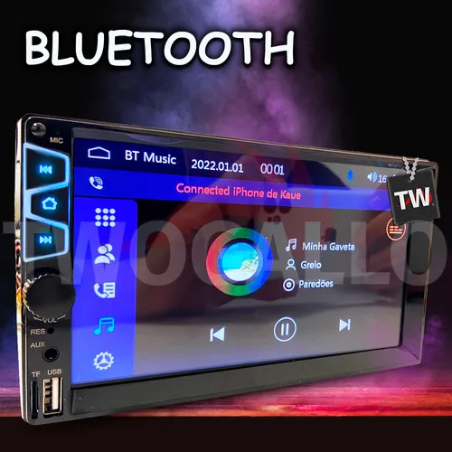 Imagem do produto Multimídia 2din Carplay Android Auto Gps Bt Rádio Fm 7poleg