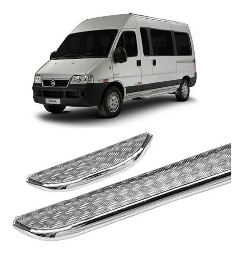 Estribo Ducato Teto Alto Par Chapa Cromado Roda A Roda