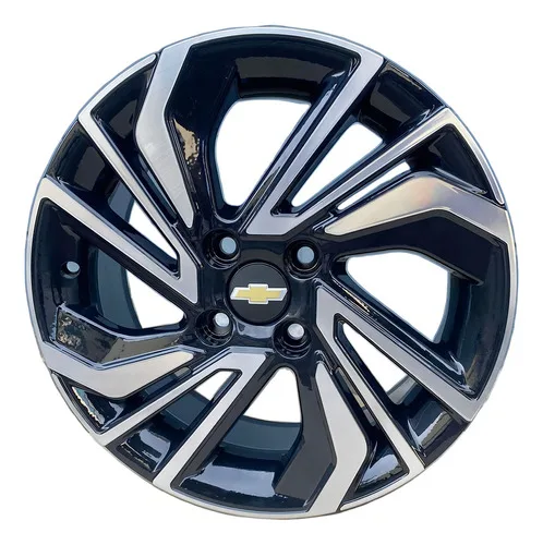 4 Rodas Aro 15 4x100 Onix 2023 2024 Zk1010 Jogo + Bicos Cor Preto Diamantado 4x100