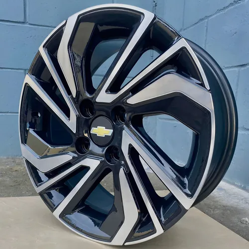 Imagem do produto 4 Rodas Aro 15 4x100 Onix 2023 2024 Zk1010 Jogo + Bicos Cor Preto Diamantado 4x100