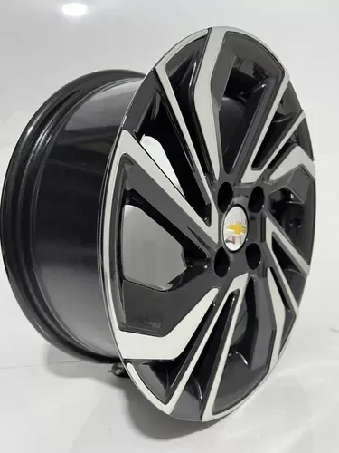 Imagem do produto 4 Rodas Aro 15 4x100 Onix 2023 2024 Zk1010 Jogo + Bicos Cor Preto Diamantado 4x100