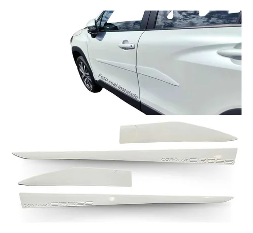 Jogo Friso Lateral Corolla Cross Branco Lunar Cor Original