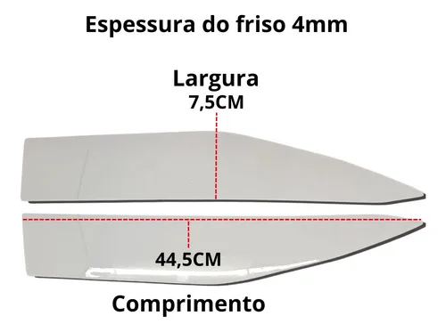 Imagem do produto Jogo Friso Lateral Corolla Cross Branco Lunar Cor Original
