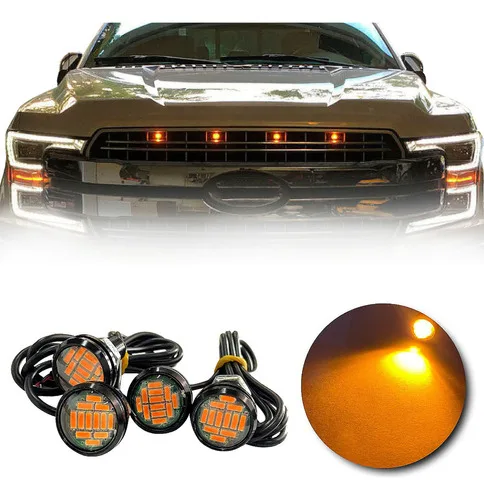 Kit 4 Led Grade Luz Âmbar Caminhonete Strada F250 Ranger S10