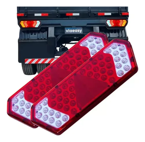 Par Lanterna Traseira Guerra Led Caminhão Carreta 12v 24v