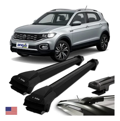 Par Travessa Vw T-cross 2017 A 2024 Rack De Teto Preta Slim