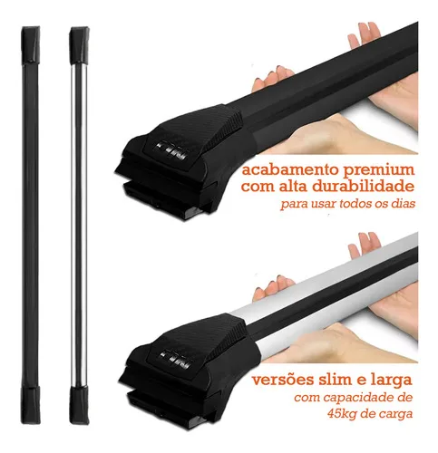 Imagem do produto Par Travessa Vw T-cross 2017 A 2024 Rack De Teto Preta Slim