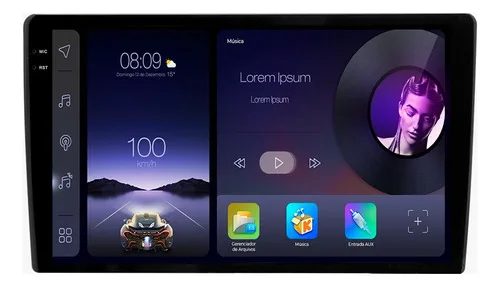 Imagem do produto Multimídia Universal 9 Pol Adak G2 2ram 64gb All In Qled Cor Preto
